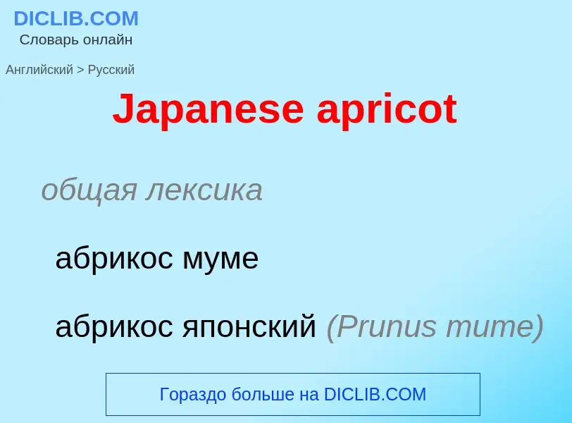 Μετάφραση του &#39Japanese apricot&#39 σε Ρωσικά