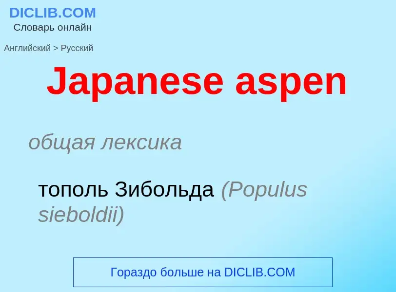 Μετάφραση του &#39Japanese aspen&#39 σε Ρωσικά