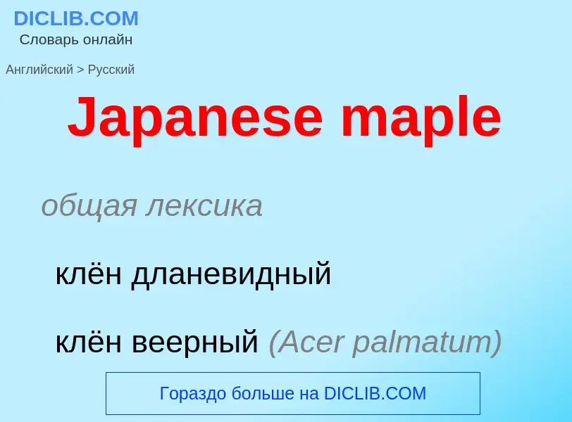 Μετάφραση του &#39Japanese maple&#39 σε Ρωσικά