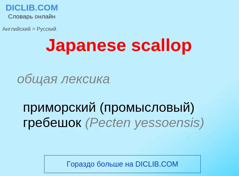 Μετάφραση του &#39Japanese scallop&#39 σε Ρωσικά