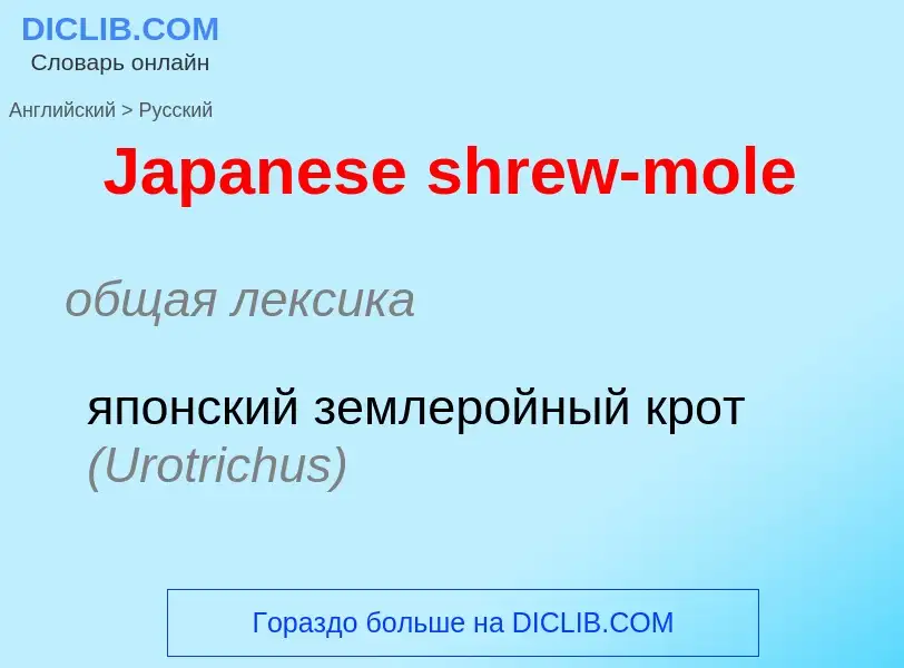 Μετάφραση του &#39Japanese shrew-mole&#39 σε Ρωσικά