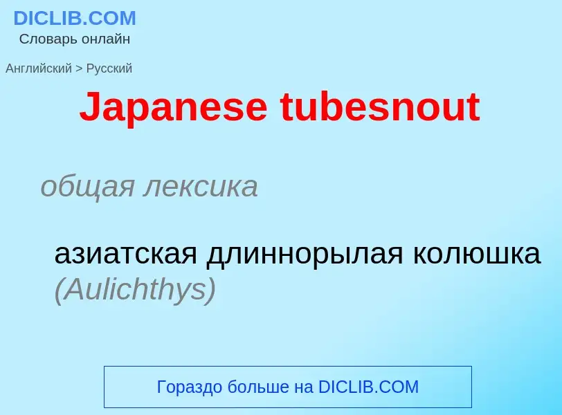 Μετάφραση του &#39Japanese tubesnout&#39 σε Ρωσικά