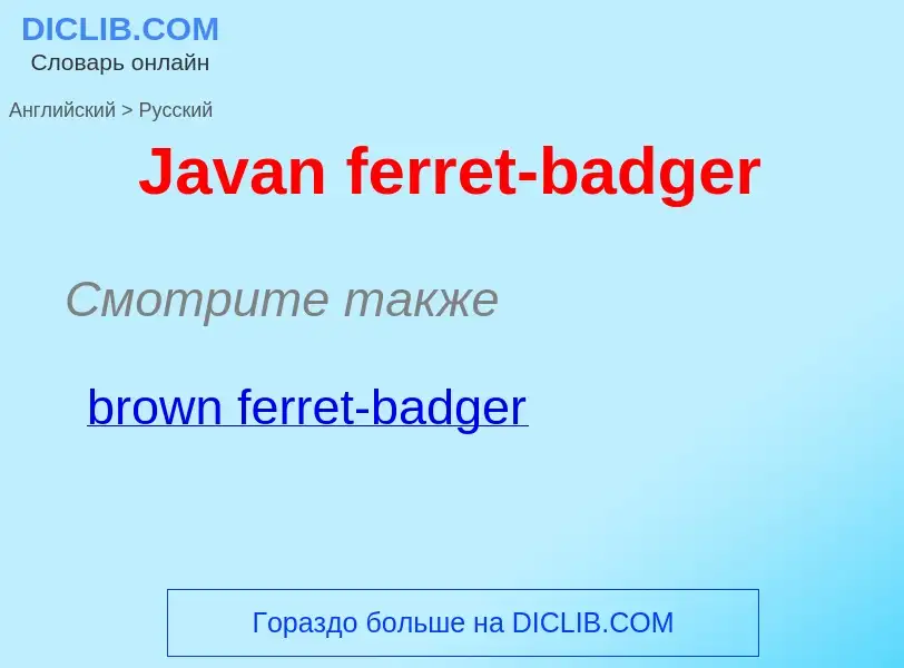 Μετάφραση του &#39Javan ferret-badger&#39 σε Ρωσικά