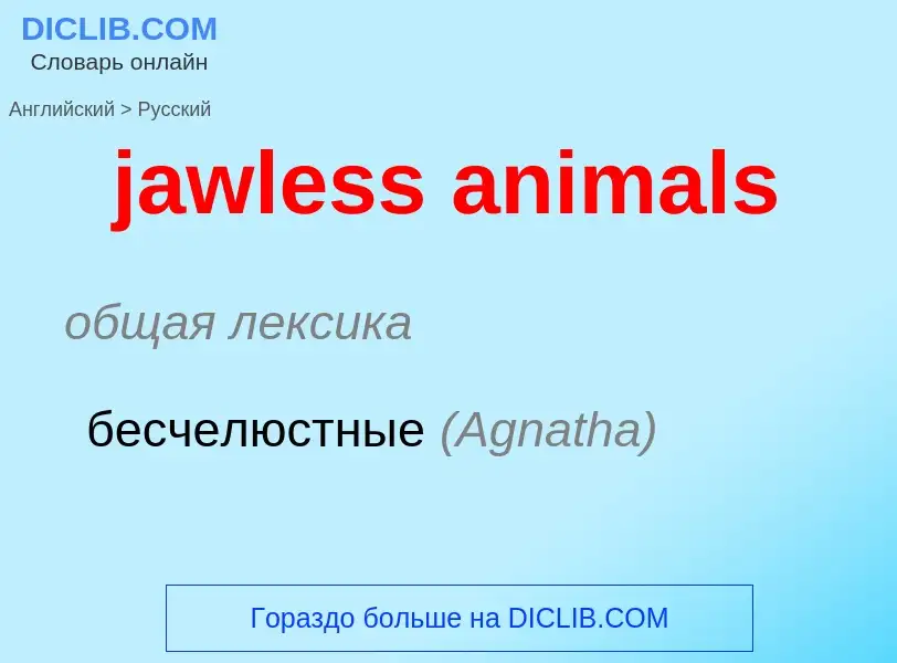 ¿Cómo se dice jawless animals en Ruso? Traducción de &#39jawless animals&#39 al Ruso