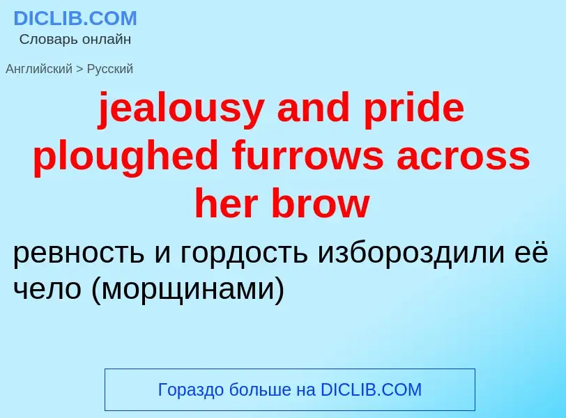 What is the Russian for jealousy and pride ploughed furrows across her brow? Translation of &#39jeal