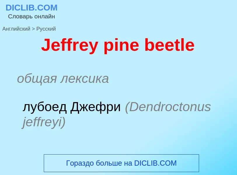 Как переводится Jeffrey pine beetle на Русский язык