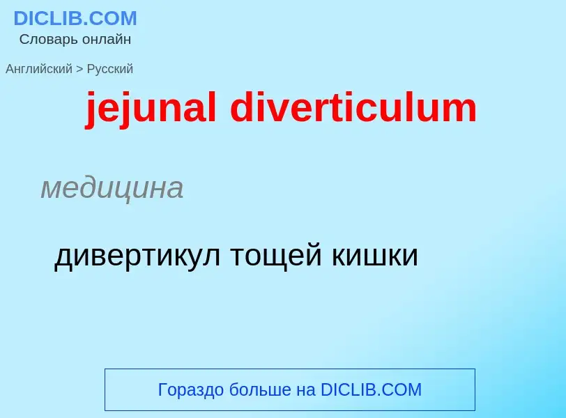 What is the Russian for jejunal diverticulum? Translation of &#39jejunal diverticulum&#39 to Russian