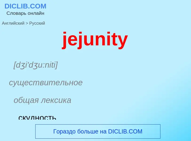 What is the Russian for jejunity? Translation of &#39jejunity&#39 to Russian