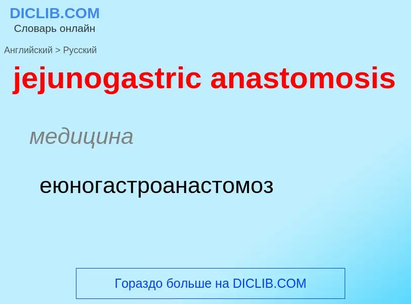 What is the Russian for jejunogastric anastomosis? Translation of &#39jejunogastric anastomosis&#39 