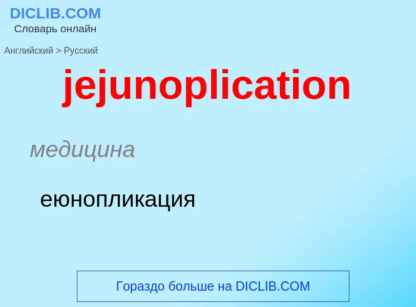 What is the Russian for jejunoplication? Translation of &#39jejunoplication&#39 to Russian