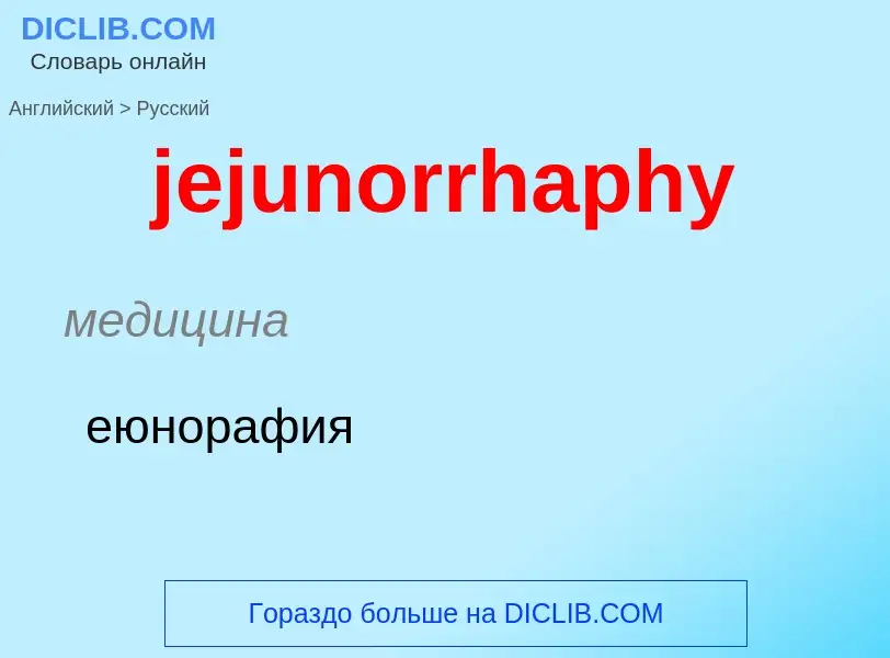 ¿Cómo se dice jejunorrhaphy en Ruso? Traducción de &#39jejunorrhaphy&#39 al Ruso