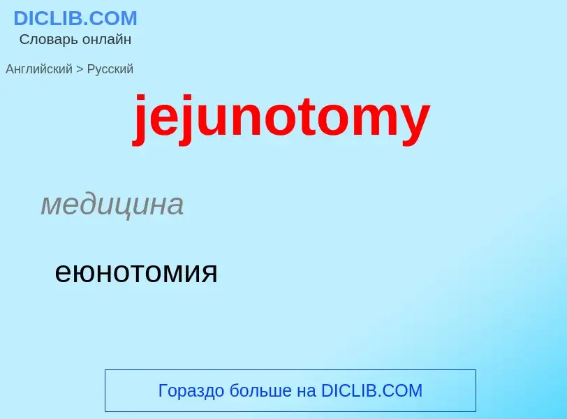 What is the Russian for jejunotomy? Translation of &#39jejunotomy&#39 to Russian