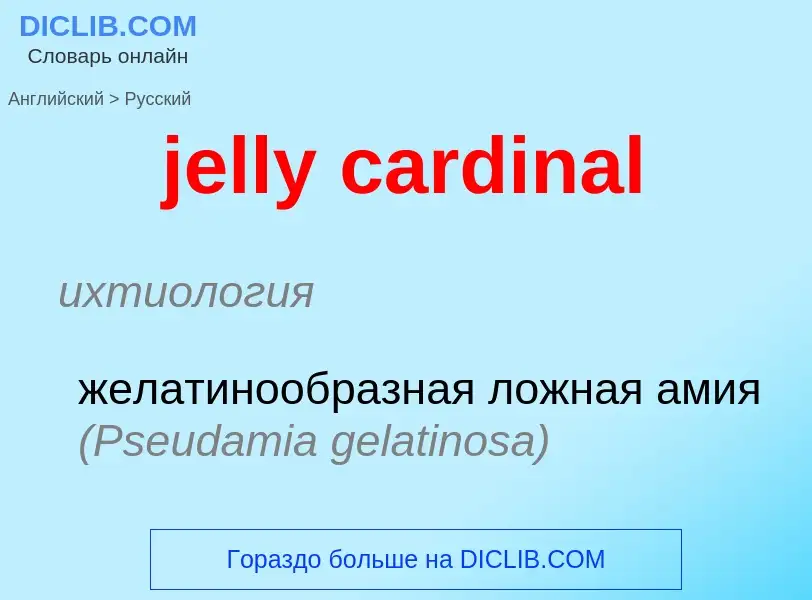 ¿Cómo se dice jelly cardinal en Ruso? Traducción de &#39jelly cardinal&#39 al Ruso