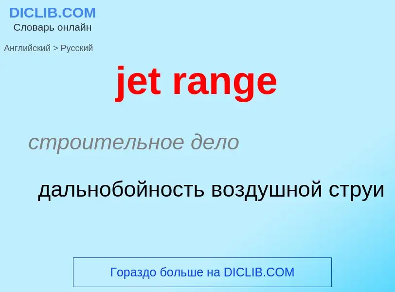 Como se diz jet range em Russo? Tradução de &#39jet range&#39 em Russo