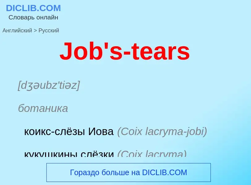 Μετάφραση του &#39Job's-tears&#39 σε Ρωσικά