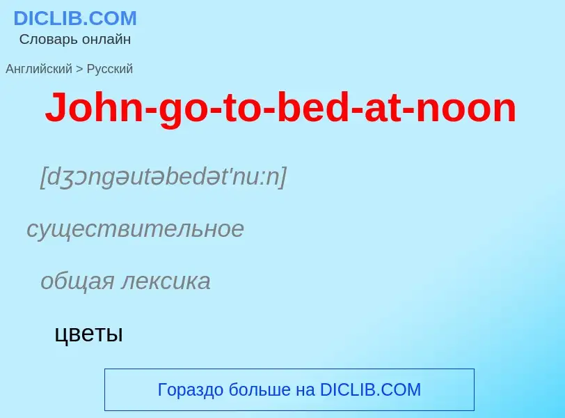 Как переводится John-go-to-bed-at-noon на Русский язык