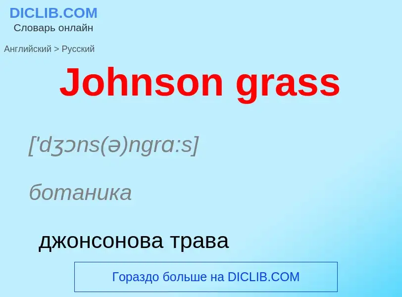 What is the الروسية for Johnson grass? Translation of &#39Johnson grass&#39 to الروسية