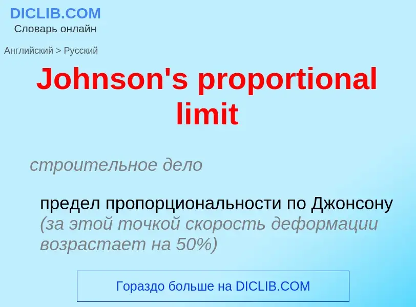 Как переводится Johnson's proportional limit на Русский язык