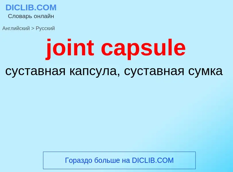 ¿Cómo se dice joint capsule en Ruso? Traducción de &#39joint capsule&#39 al Ruso