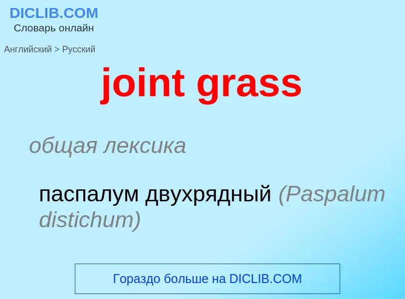 Como se diz joint grass em Russo? Tradução de &#39joint grass&#39 em Russo