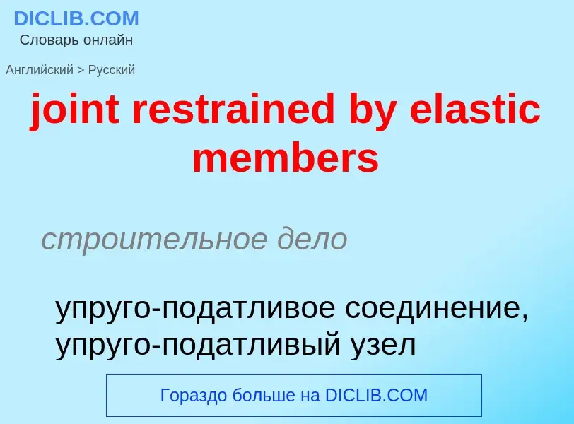 Como se diz joint restrained by elastic members em Russo? Tradução de &#39joint restrained by elasti