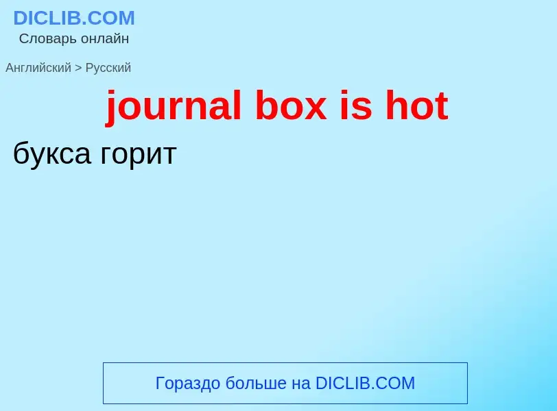 Como se diz journal box is hot em Russo? Tradução de &#39journal box is hot&#39 em Russo