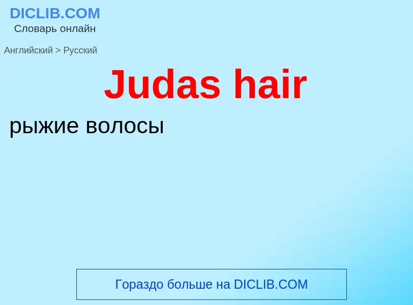 ¿Cómo se dice Judas hair en Ruso? Traducción de &#39Judas hair&#39 al Ruso