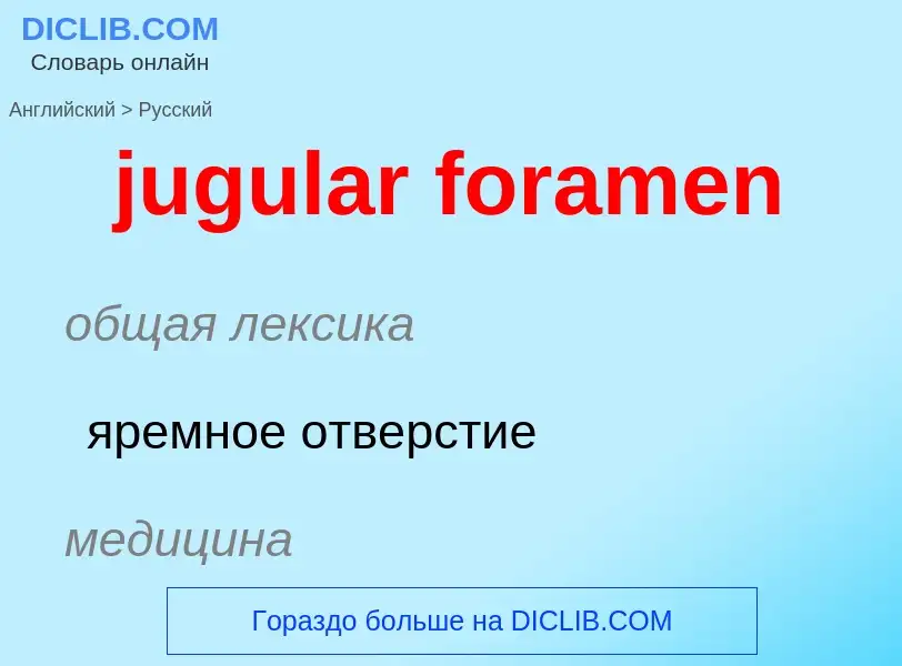 Как переводится jugular foramen на Русский язык