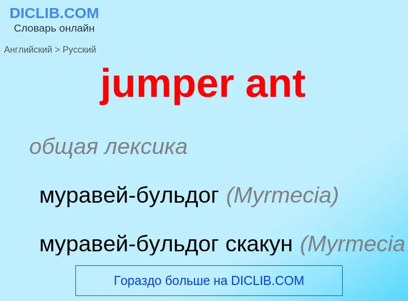 Μετάφραση του &#39jumper ant&#39 σε Ρωσικά