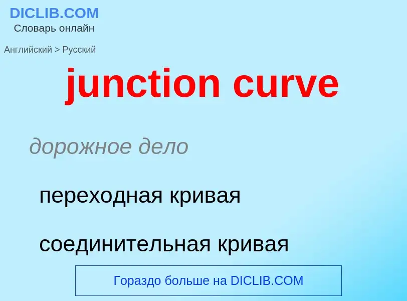 Как переводится junction curve на Русский язык