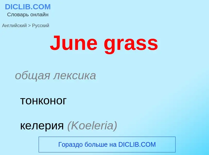 What is the الروسية for June grass? Translation of &#39June grass&#39 to الروسية