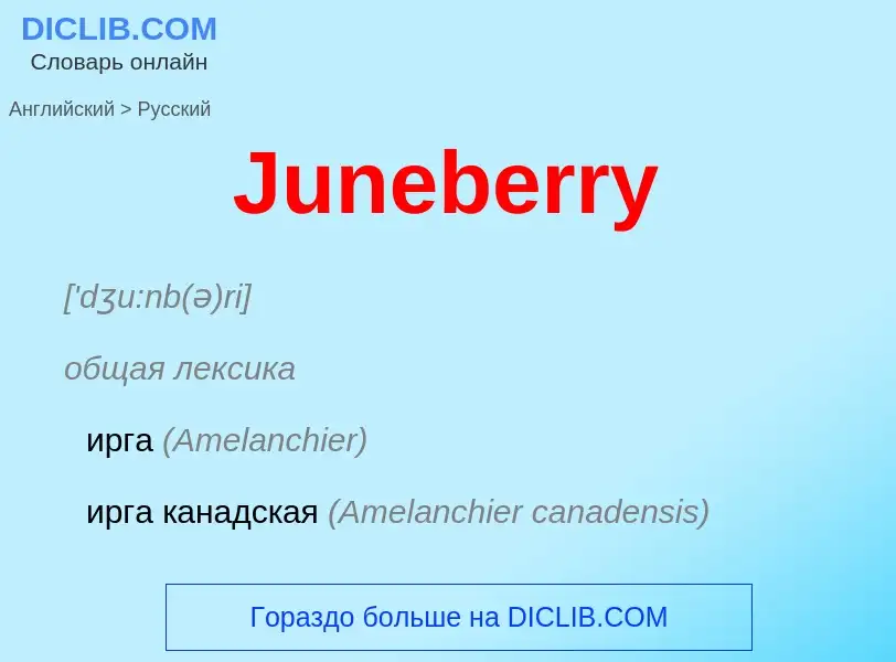 What is the الروسية for Juneberry? Translation of &#39Juneberry&#39 to الروسية