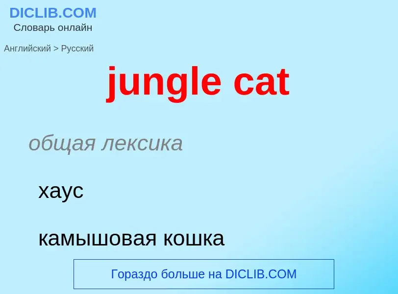 Μετάφραση του &#39jungle cat&#39 σε Ρωσικά