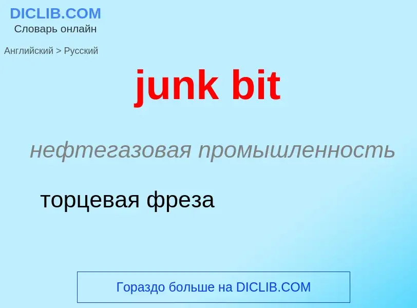 What is the Russian for junk bit? Translation of &#39junk bit&#39 to Russian