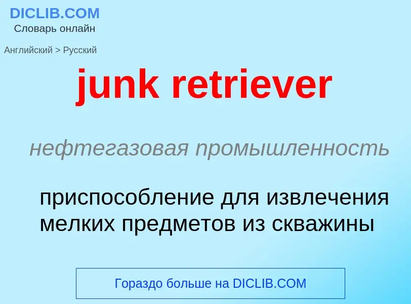 Como se diz junk retriever em Russo? Tradução de &#39junk retriever&#39 em Russo