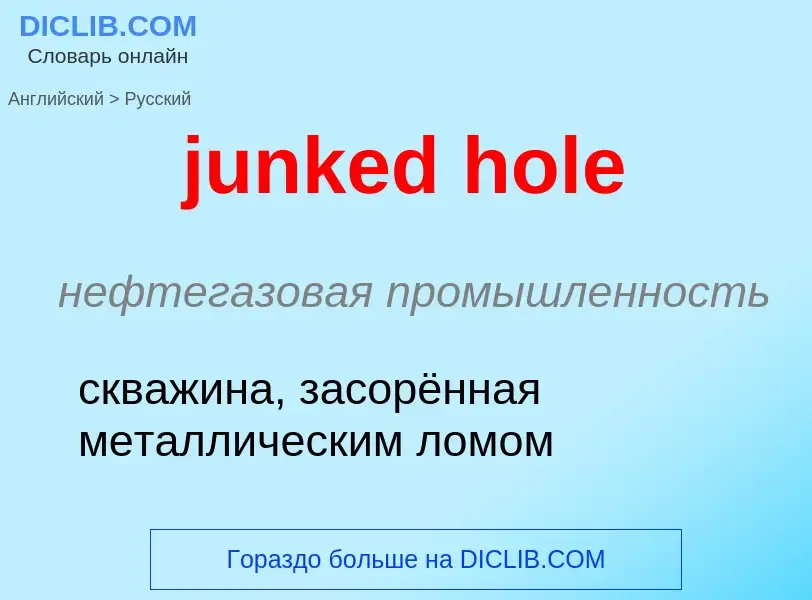 Μετάφραση του &#39junked hole&#39 σε Ρωσικά