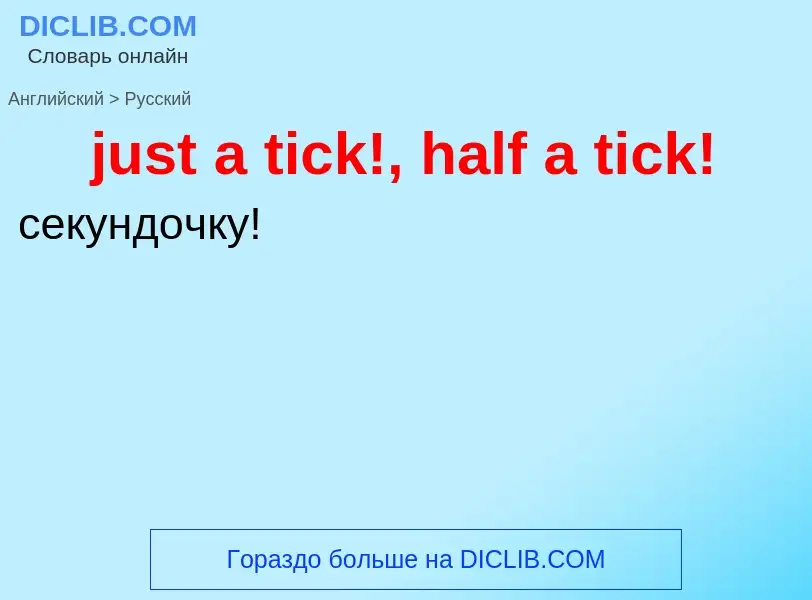 Μετάφραση του &#39just a tick!, half a tick!&#39 σε Ρωσικά