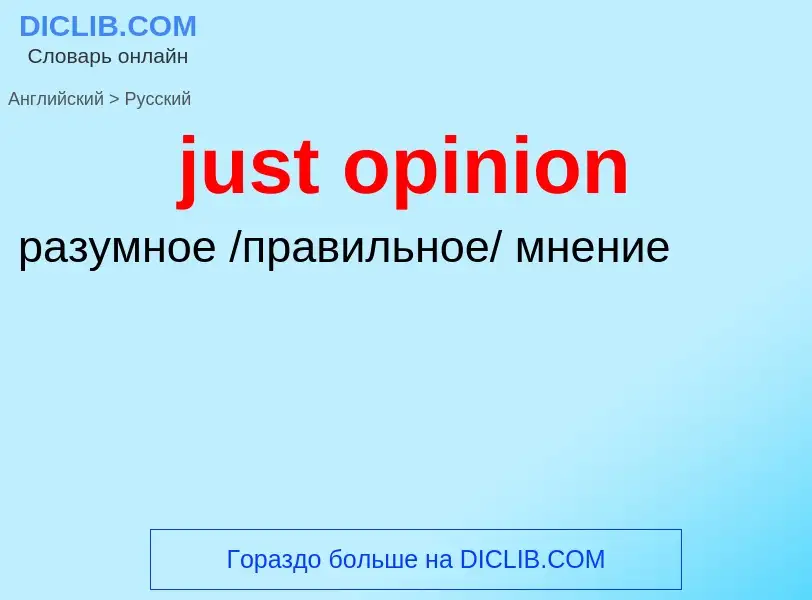 What is the الروسية for just opinion? Translation of &#39just opinion&#39 to الروسية