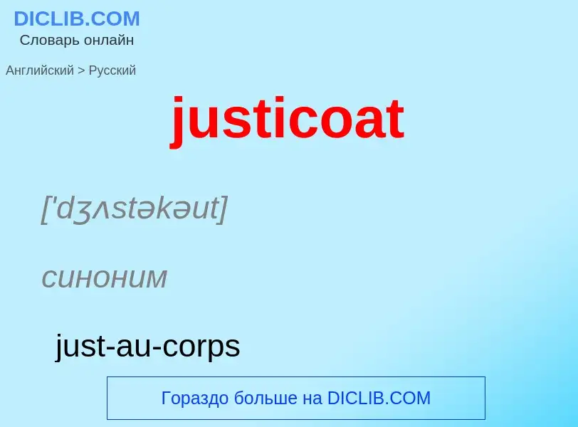 ¿Cómo se dice justicoat en Ruso? Traducción de &#39justicoat&#39 al Ruso