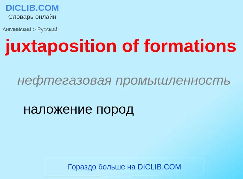 What is the Russian for juxtaposition of formations? Translation of &#39juxtaposition of formations&