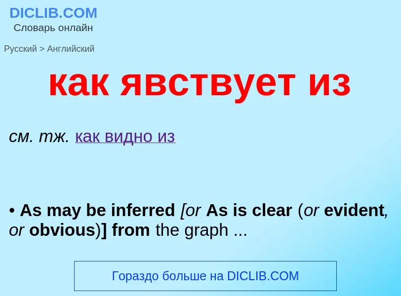 Μετάφραση του &#39как явствует из&#39 σε Αγγλικά