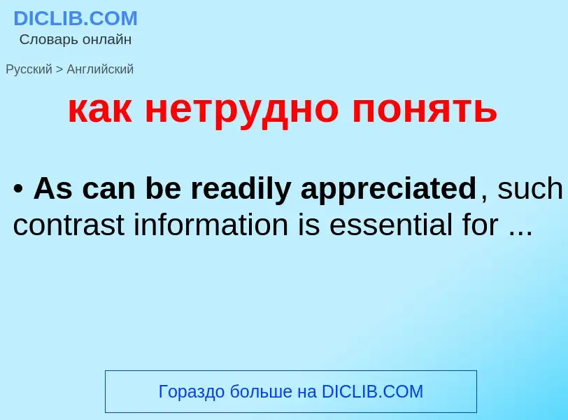 Como se diz как нетрудно понять em Inglês? Tradução de &#39как нетрудно понять&#39 em Inglês