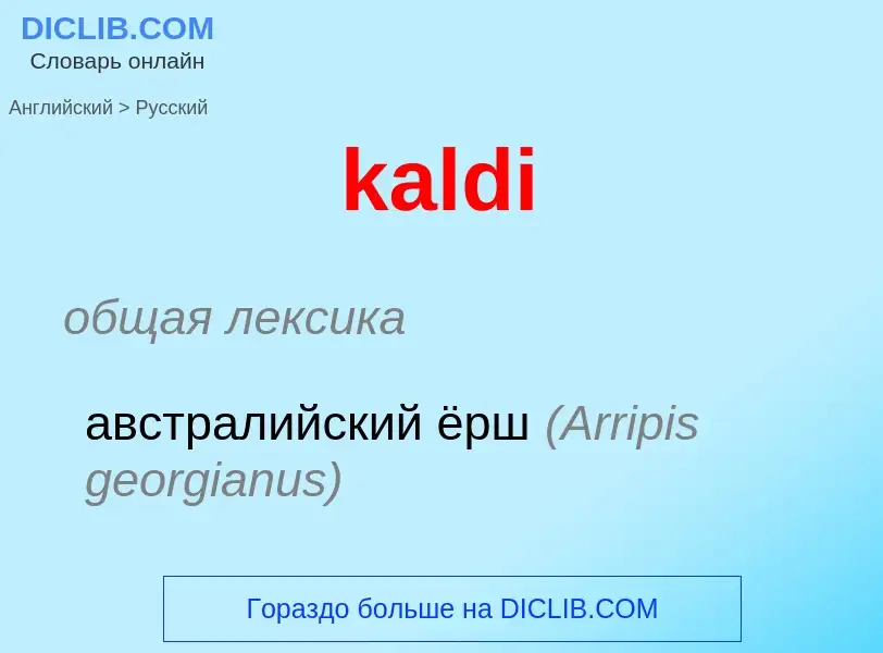 Как переводится kaldi на Русский язык