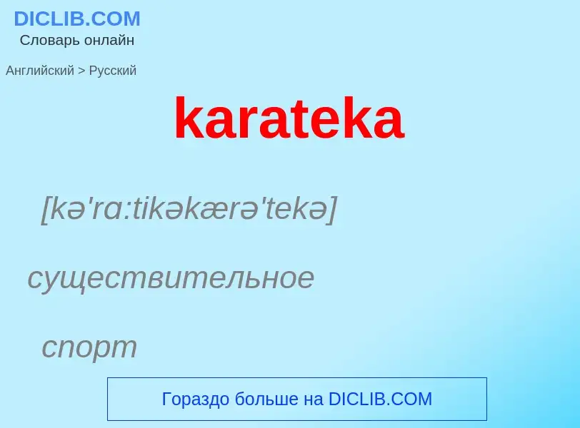 Как переводится karateka на Русский язык