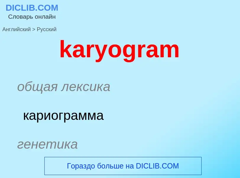 What is the Russian for karyogram? Translation of &#39karyogram&#39 to Russian