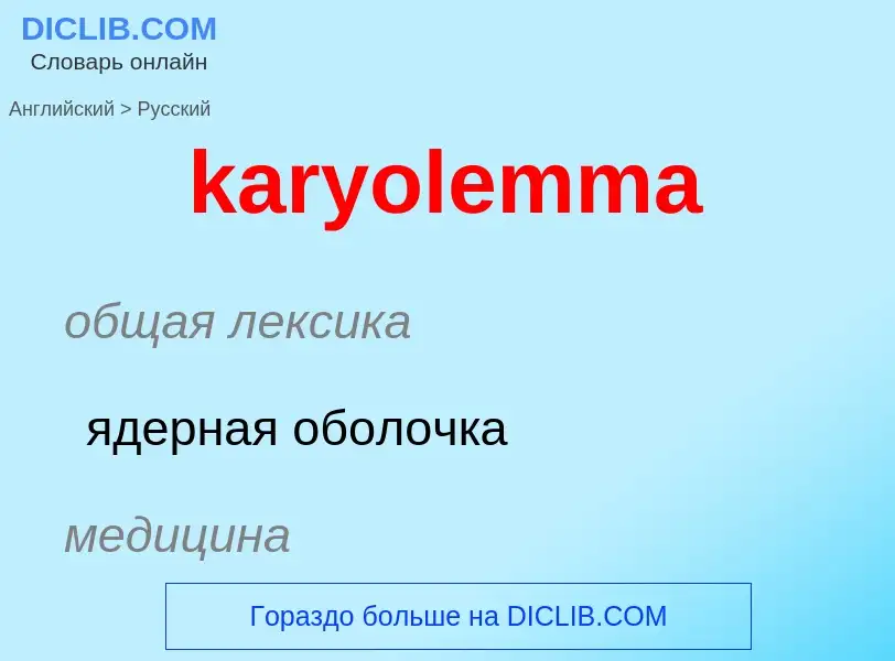 What is the Russian for karyolemma? Translation of &#39karyolemma&#39 to Russian