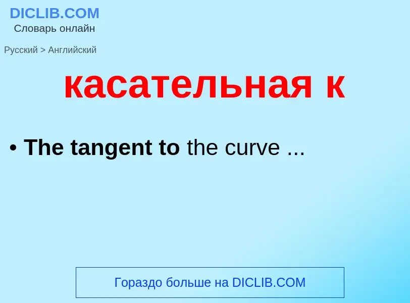 Как переводится касательная к на Английский язык