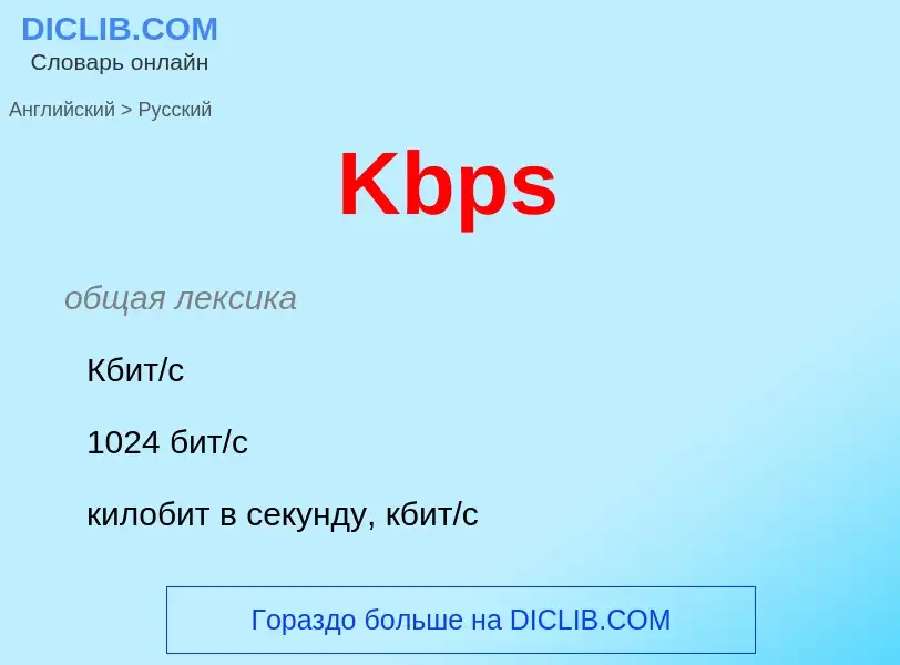 Как переводится Kbps на Русский язык