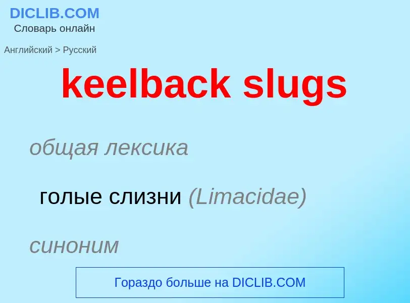 Как переводится keelback slugs на Русский язык