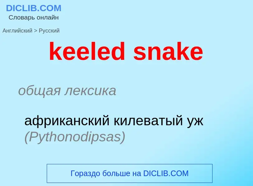 Как переводится keeled snake на Русский язык